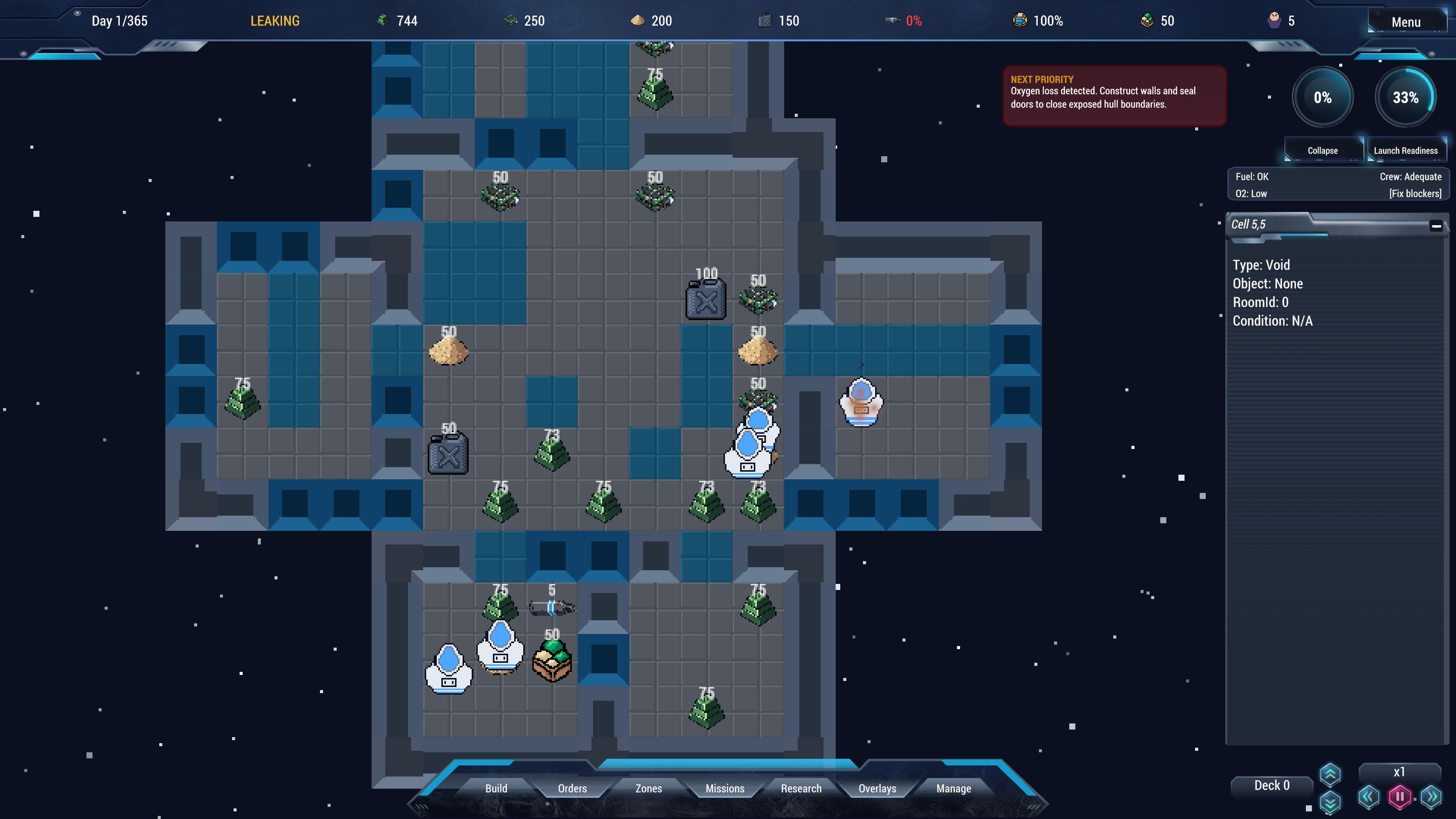 Placing blueprints across the arcship.